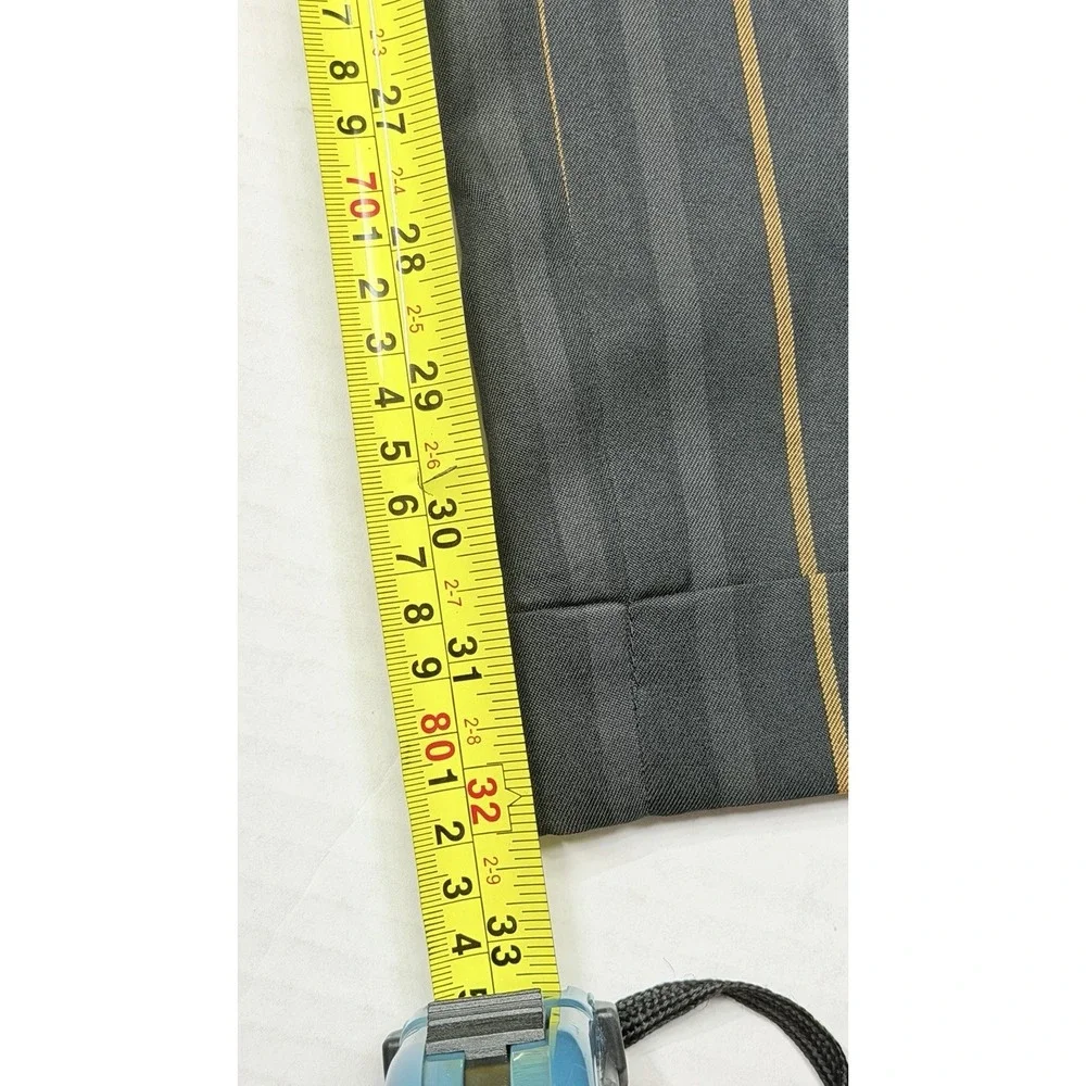 Vittorio St Angelo Men's 46L Zoot Suit 40L Pants Gray Gold Stripe 2-Piece
